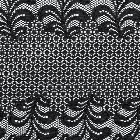 Black Stretch Floral Lace - 9.5"