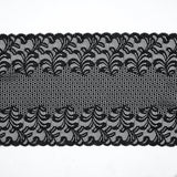 Black Stretch Floral Lace - 9.5"