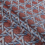 Firecracker Orange Geometric Printed Stretch Cotton Sateen