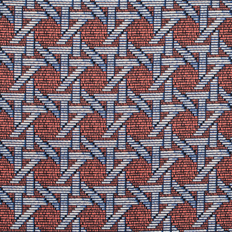 Firecracker Orange Geometric Printed Stretch Cotton Sateen