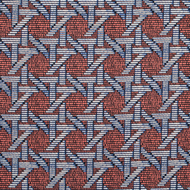 Firecracker Orange Geometric Printed Stretch Cotton Sateen