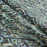 Green Ash and Tender Yellow Ikat Printed Stretch Cotton Twill