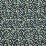 Green Ash and Tender Yellow Ikat Printed Stretch Cotton Twill