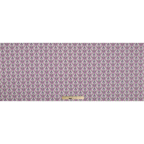 Phlox Pink and Green Flash Palmette Printed Stretch Cotton Twill