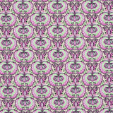 Phlox Pink and Green Flash Palmette Printed Stretch Cotton Twill