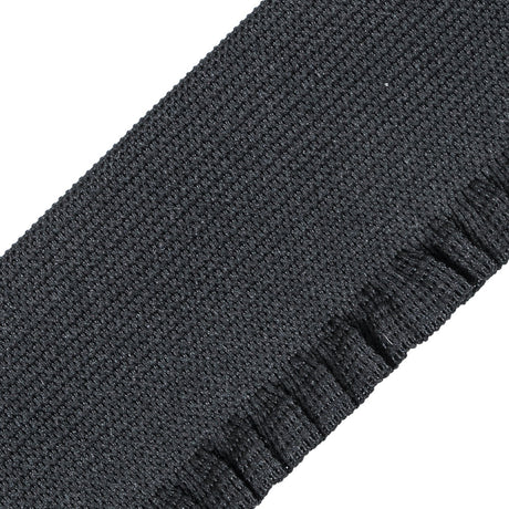 Black Elastic Trimming with Ruffled Edge - 2"