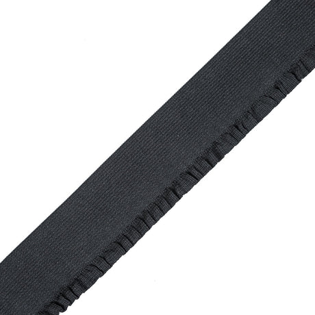 Black Elastic Trimming with Ruffled Edge - 2"