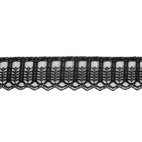 Black Fine Lace Trim - 2.75"