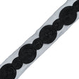 Black Embroidered Swirls Lace Trim - 2"