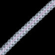 White Crochet Trim with Pink Ribbon - 1.25"