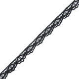 Black Fine Floral Lace Trim - 0.75"