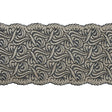 Alabaster Gleam and Black Stretch Lace Trim - 6.5"