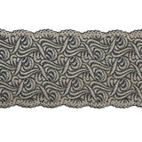 Alabaster Gleam and Black Stretch Lace Trim - 6.5"