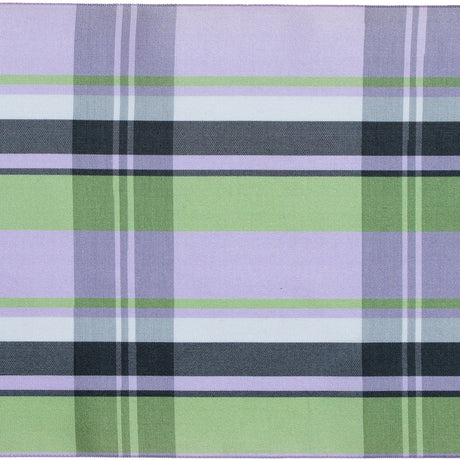 French Purple and Green Plaid Taffeta Ribbon - 6"