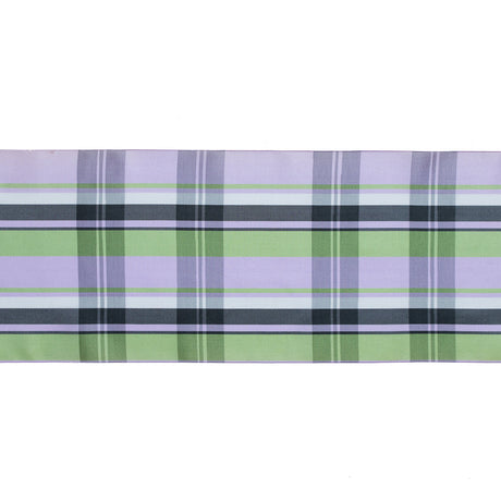 French Purple and Green Plaid Taffeta Ribbon - 6"