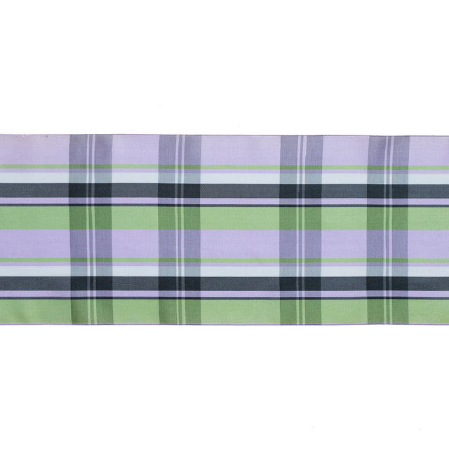 French Purple and Green Plaid Taffeta Ribbon - 6"