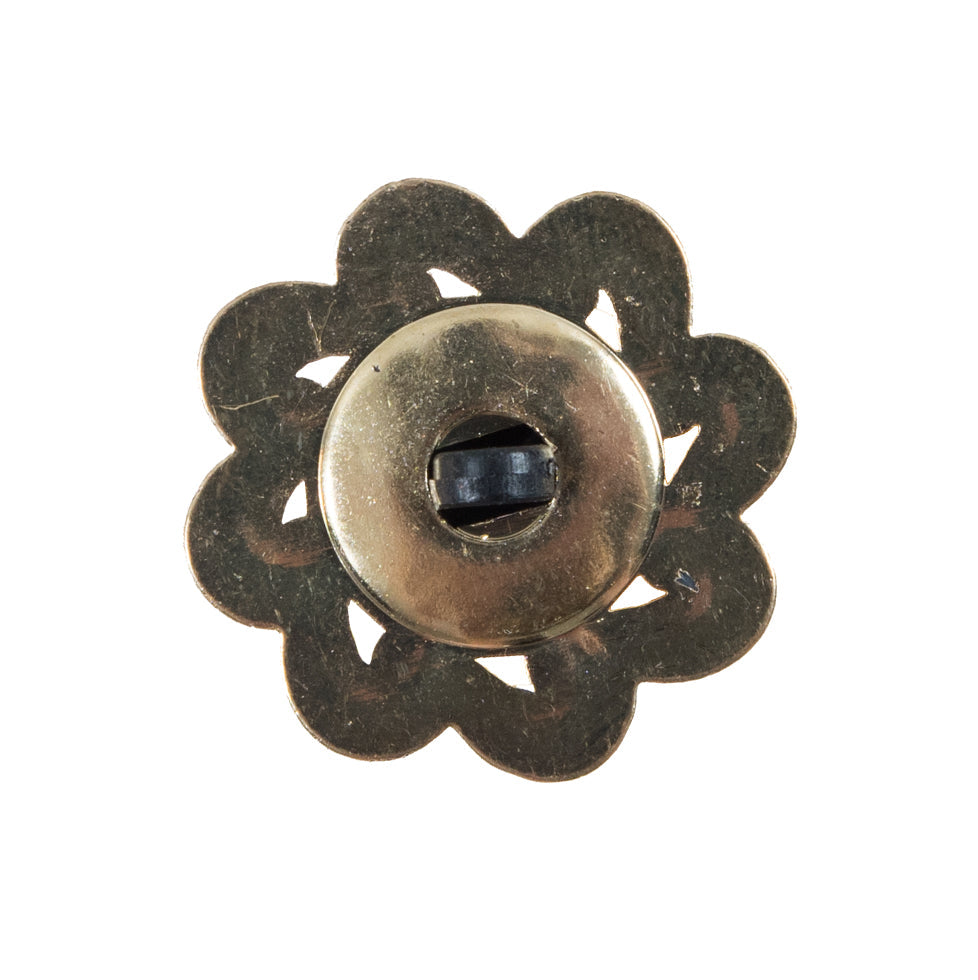 Gold and Black Floral Plastic Button - 40L/25.5mm
