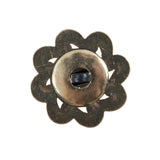 Gold and Black Floral Plastic Button - 40L/25.5mm