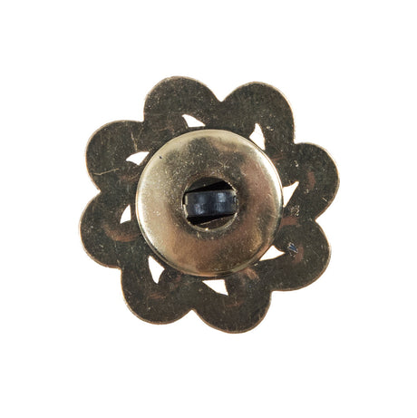 Gold and Black Floral Plastic Button - 40L/25.5mm