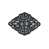 Black Diamond Metal and Rhinestone Pendent - 3"
