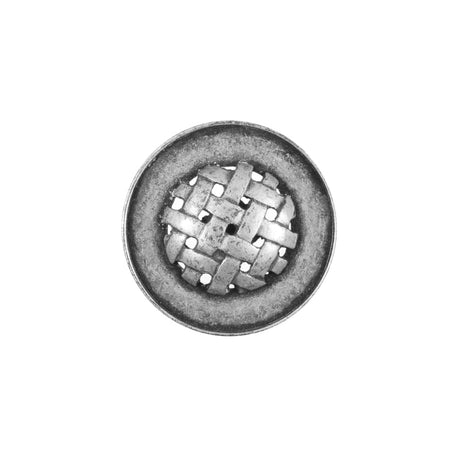 Decorative Basketweave Metal Button - 32L/20mm