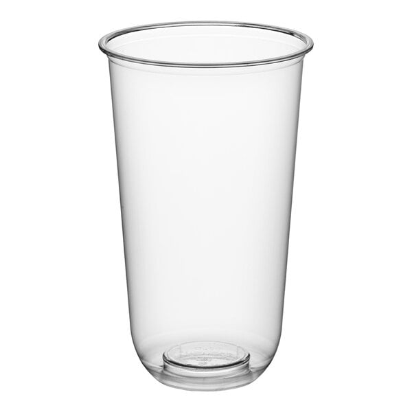 Tossware Natural 24 oz. Customizable Plant-Based PLA Plastic Rounded Bottom Arc 96 mm Cold Cup - 1,000/Case
