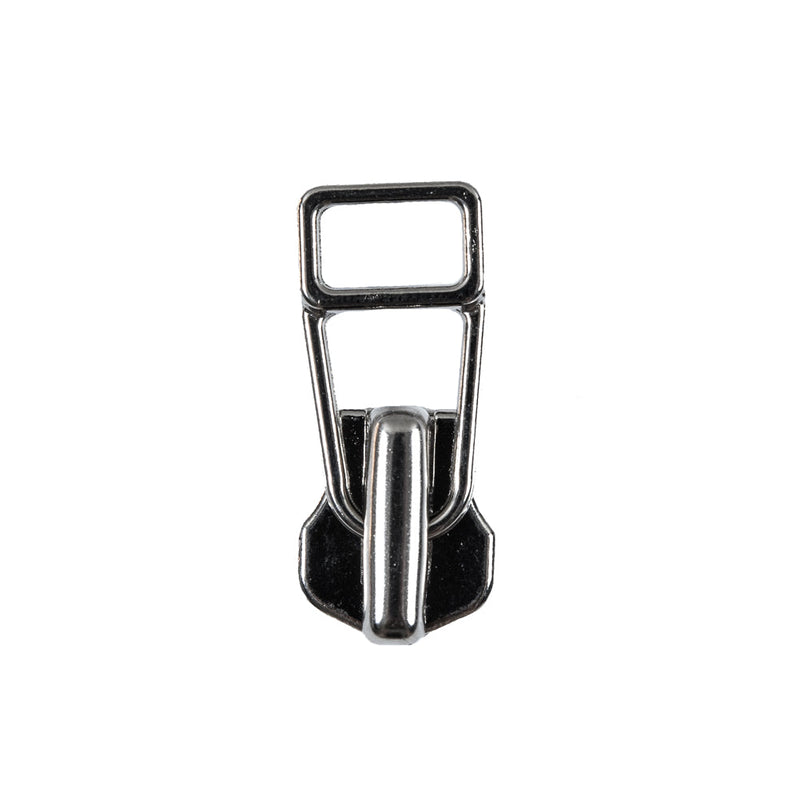YKK Silver Open Trapezoid Metal Zipper Pull - #8