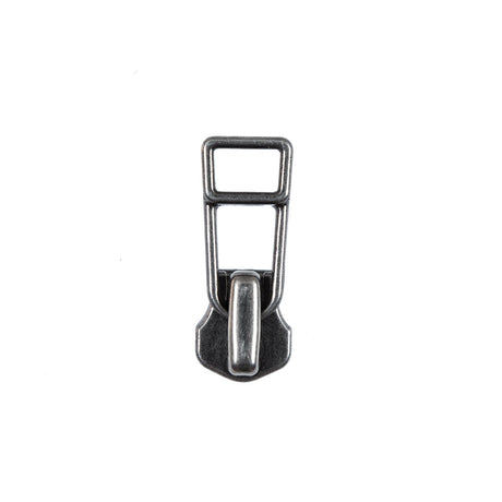 YKK Antique Silver Open Trapezoid Metal Zipper Pull - #5