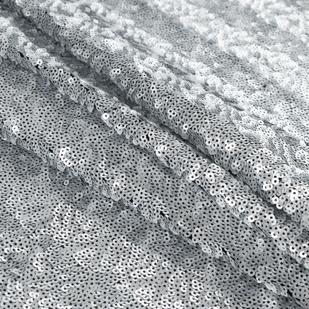 Black Mesh with All-Over Circle Sequins by Jay Godfrey - Silver - Deadstock