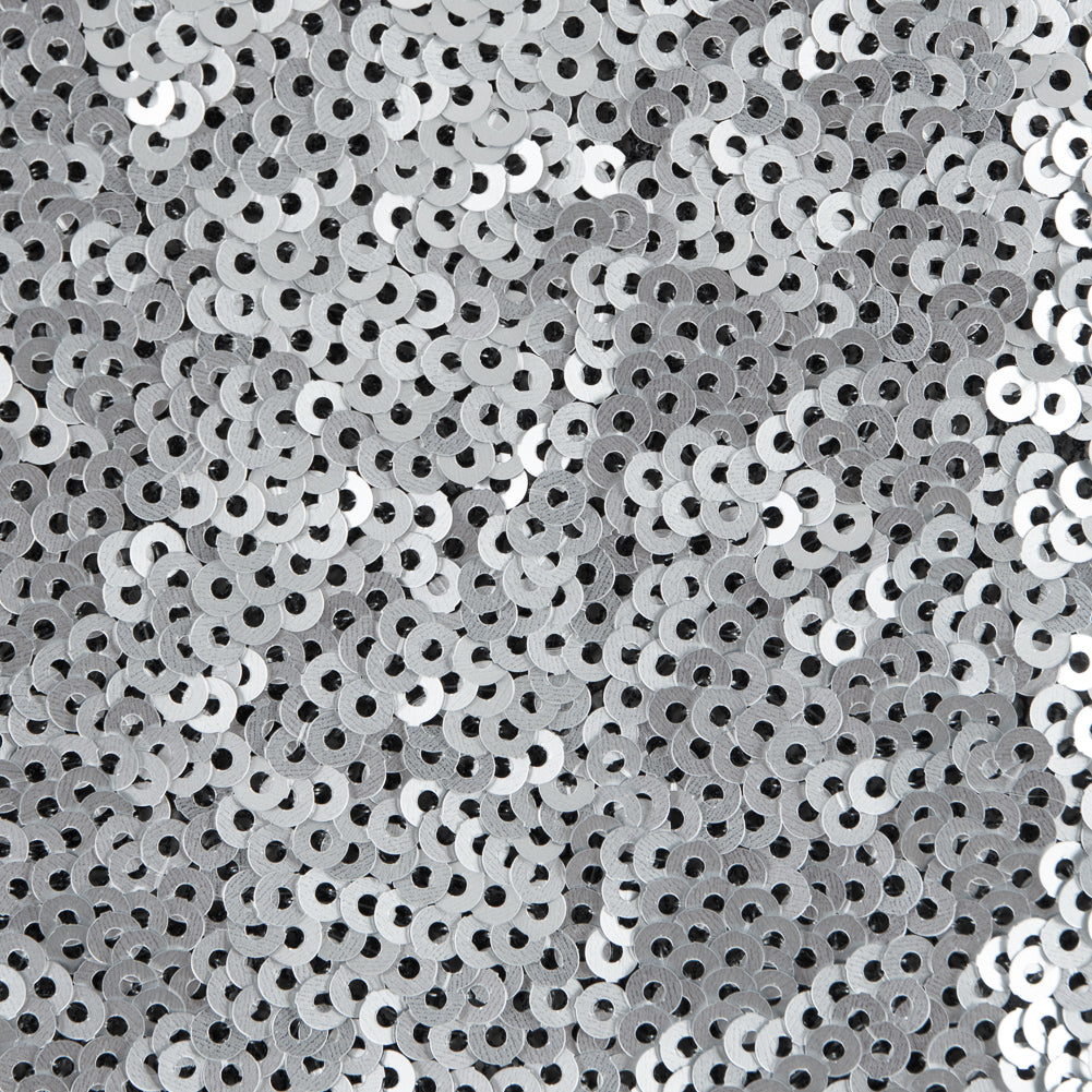 Black Mesh with All-Over Circle Sequins by Jay Godfrey - Silver - Deadstock