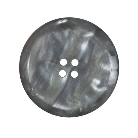 Gray Iridescent 4-Hole Narrow Rim Plastic Button - 44L/28mm