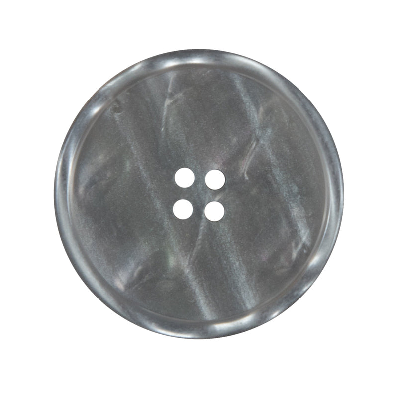 Gray Iridescent 4-Hole Narrow Rim Plastic Button - 44L/28mm