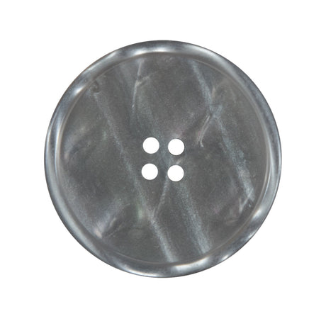Gray Iridescent 4-Hole Narrow Rim Plastic Button - 44L/28mm
