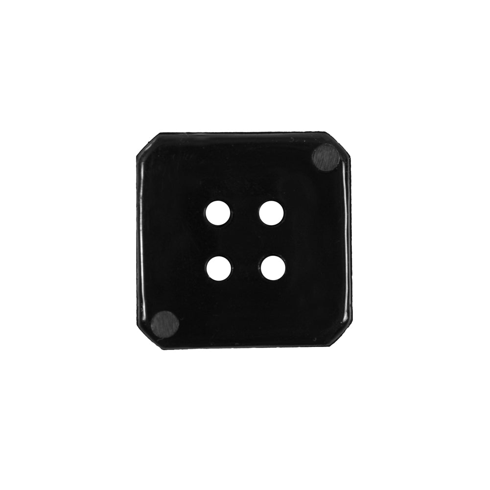 Black Square Bevel Cut Button - 32L/20mm