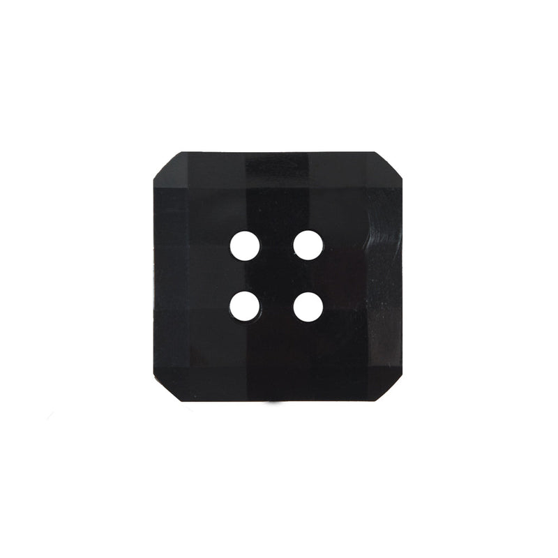 Black Square Bevel Cut Button - 32L/20mm