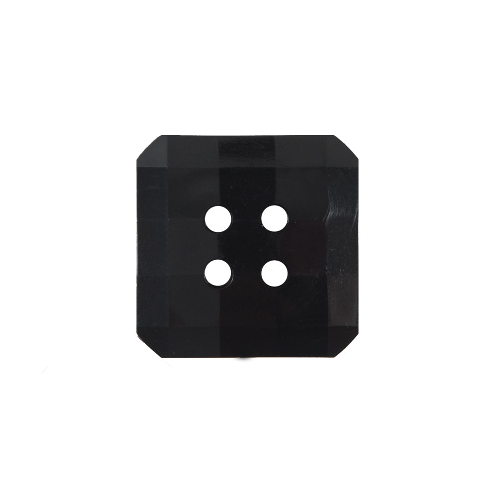 Black Square Bevel Cut Button - 32L/20mm