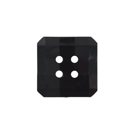 Black Square Bevel Cut Button - 32L/20mm