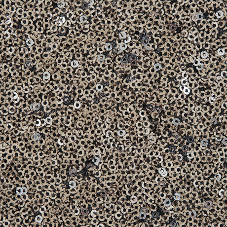 Jay Godfrey Pale Gold All-Over Circle Sequins Fabric on a Black Mesh