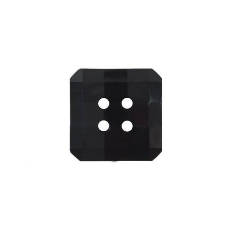 Black Square Bevel Cut Button - 24L/15mm