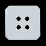 White Square Bevel Cut Button - 48L/30.5mm