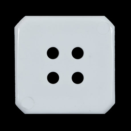 White Square Bevel Cut Button - 48L/30.5mm