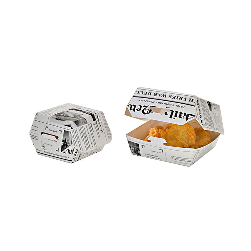 Packnwood Newspaper Print Mini Slider Box, 2 oz, 2.8" x 2.8" x 2" H, Case of 500