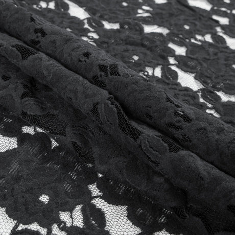 Jay Godfrey Black Floral Flocked Lace