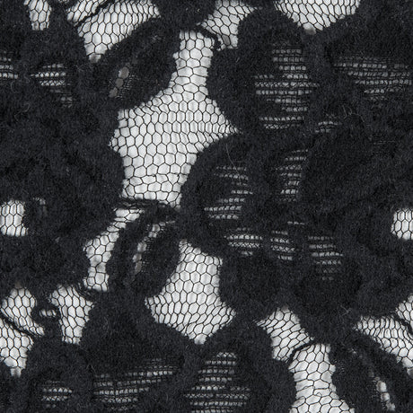 Jay Godfrey Black Floral Flocked Lace