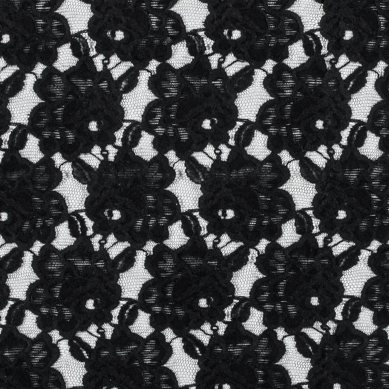 Jay Godfrey Black Floral Flocked Lace
