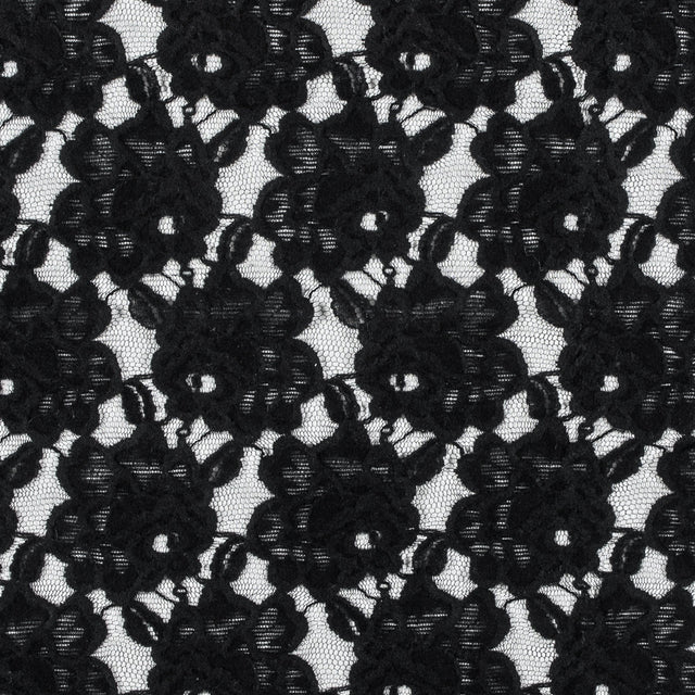 Jay Godfrey Black Floral Flocked Lace
