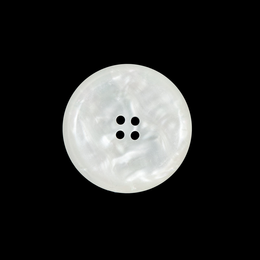 White Iridescent Plastic Button - 36L/23mm