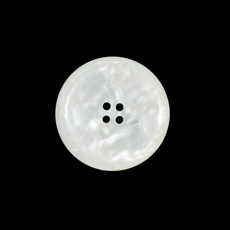 White Iridescent Plastic Button - 36L/23mm