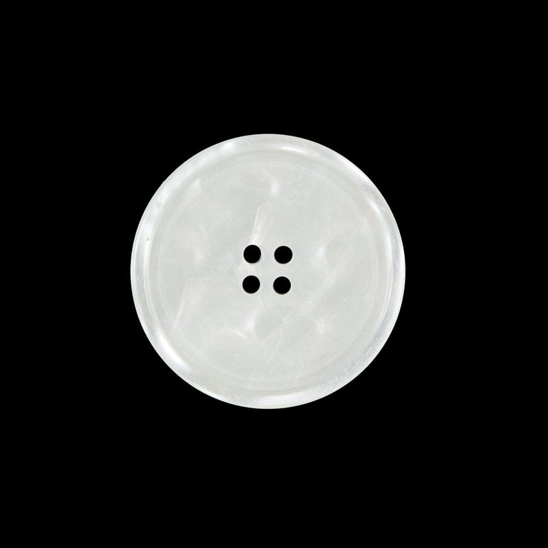 White Iridescent Plastic Button - 36L/23mm