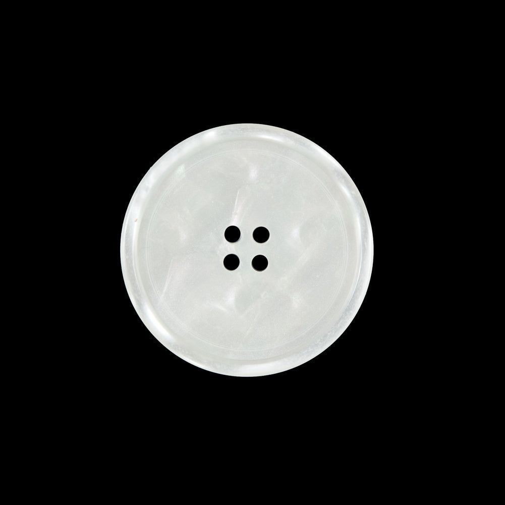 White Iridescent Plastic Button - 36L/23mm